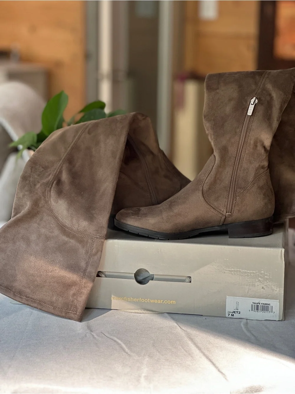 Marc Fisher Taupe Suede Over the Knee Boots Sz 7